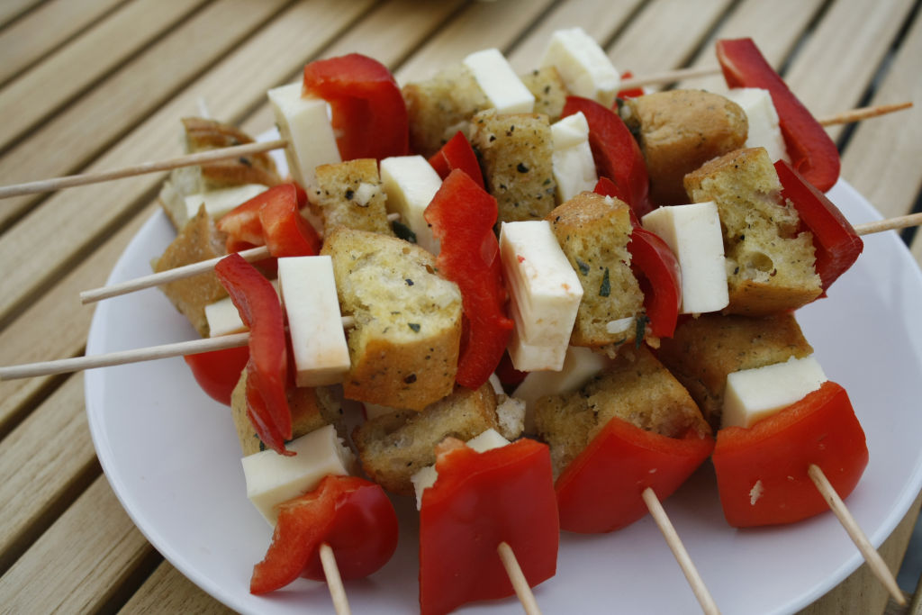 vegetarische Käse-Brot-Spieße - Rezept - Marsmaedchen