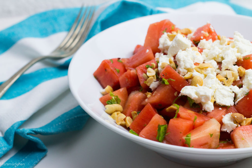 Melonensalat mit Feta - Rezept - Marsmaedchen